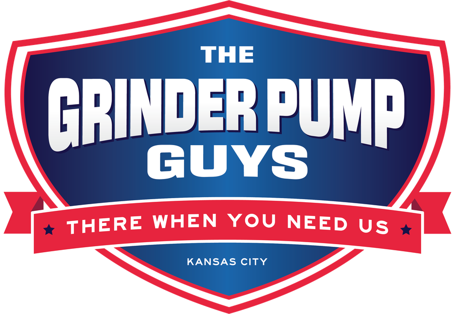 The Grinder Pump Guys shield logo: There when you need us, Kansas City